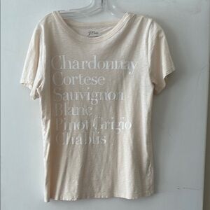 J. Crew Cream “wine” Short Sleeve Tee